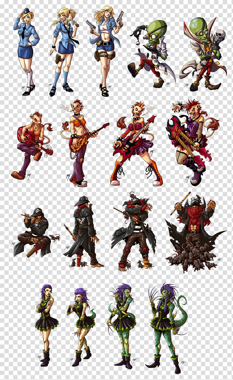 Urban Rivals Set , assorted game character illustration transparent background PNG clipart