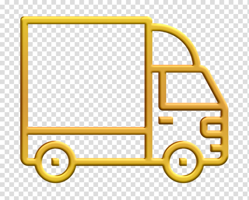 Cargo truck icon Car icon Trucking icon, Yellow, Line, Vehicle, School Bus transparent background PNG clipart