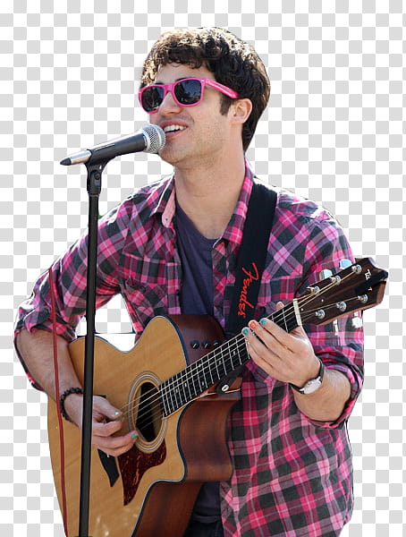 Darren Criss, man with guitar singing transparent background PNG clipart