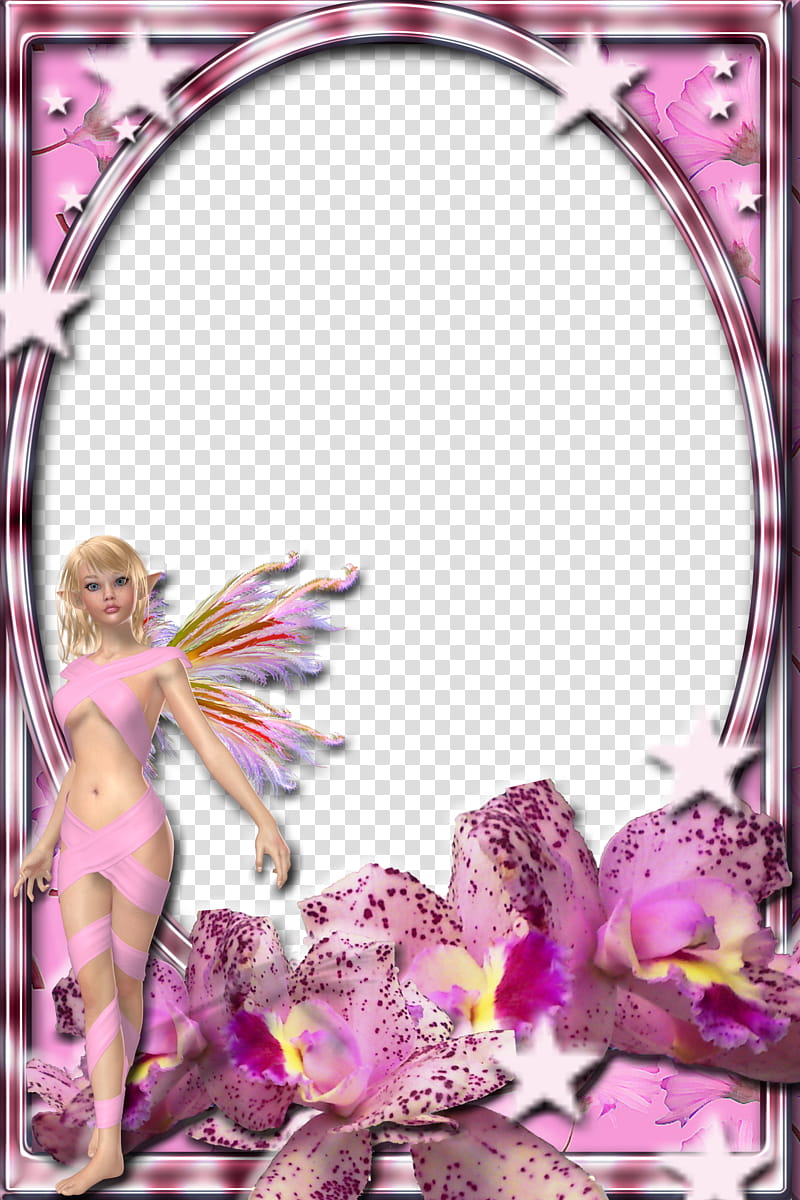 Lav Frames with fairy of joannastar , pink frame transparent background PNG clipart