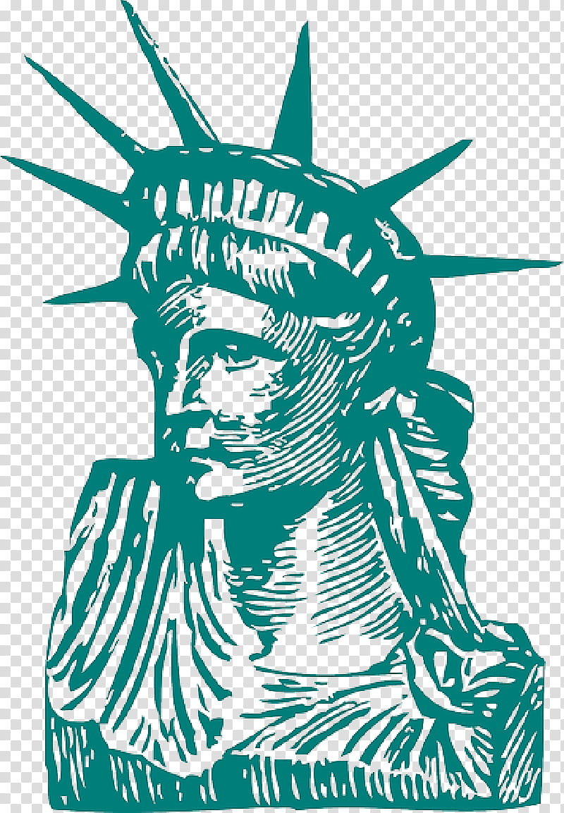 Statue Of Liberty, Statue Of Liberty National Monument, Drawing, Green, Line Art, Poster, Printmaking, Blackandwhite transparent background PNG clipart