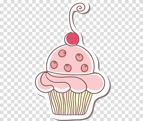 yellow, pink and red cherry topped cup cake transparent background PNG clipart