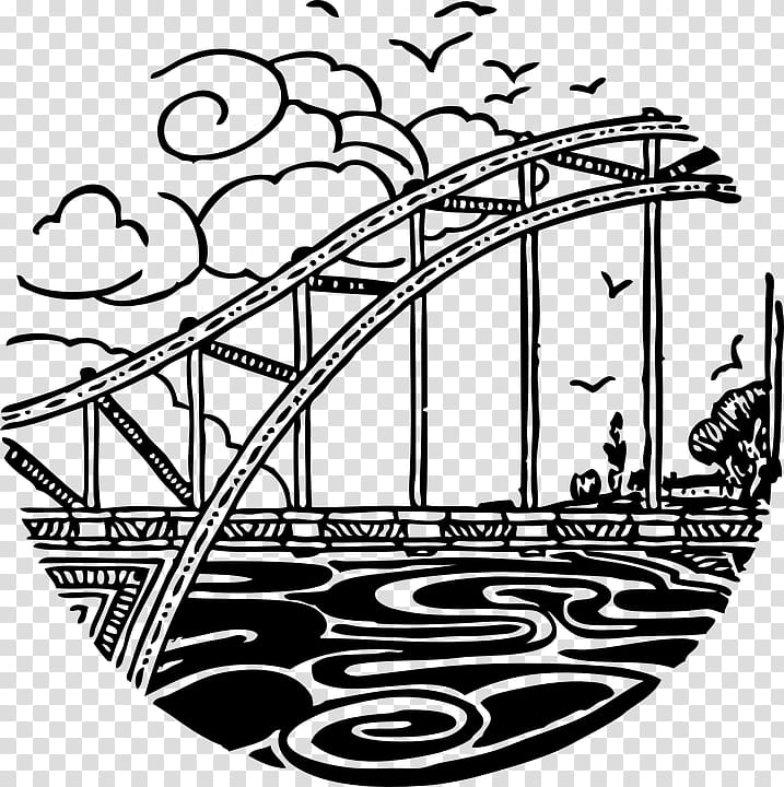 Book Black And White, Drawing, Silhouette, Cartoon, Bridge, Line Art, Blackandwhite, Architecture transparent background PNG clipart