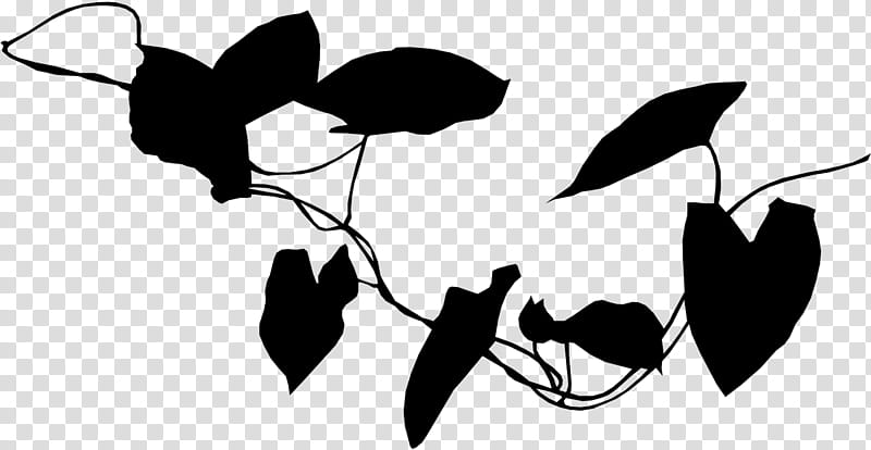 Black And White Flower, Silhouette, Character, Leaf, Line, Branching, Love My Life, Black M transparent background PNG clipart