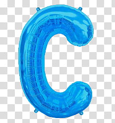 Alphabet, blue C letter balloon transparent background PNG clipart