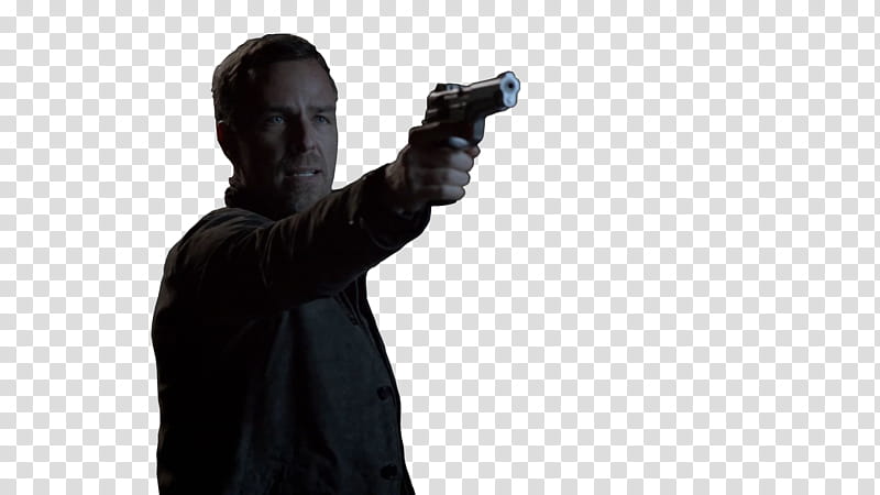 , man holding black pistol transparent background PNG clipart