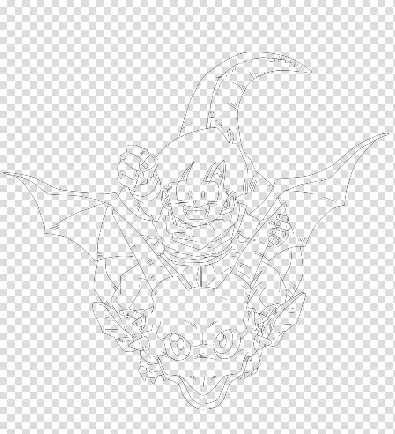 Gohan and Icarus LINE ART, dragon and gohan illustration transparent background PNG clipart