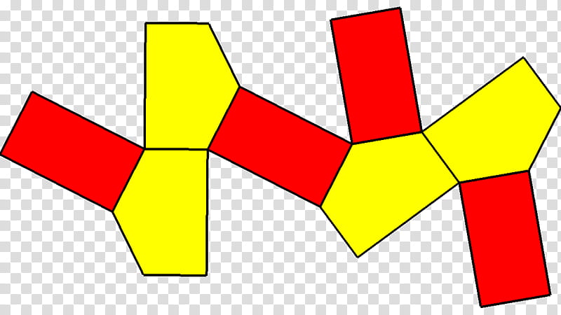 Elongated Gyrobifastigium Yellow, Net, Elongated Dodecahedron, Elongated Octahedron, Snub Disphenoid, Geometry, Elongated Square Bipyramid, Dual Polyhedron transparent background PNG clipart