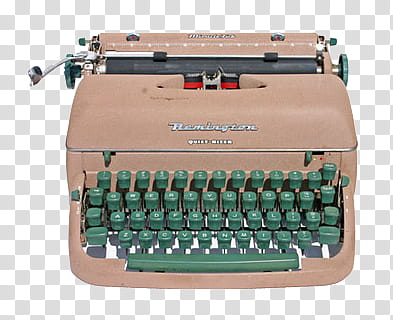 AESTHETIC GRUNGE, green and brown Remington typewriter transparent background PNG clipart