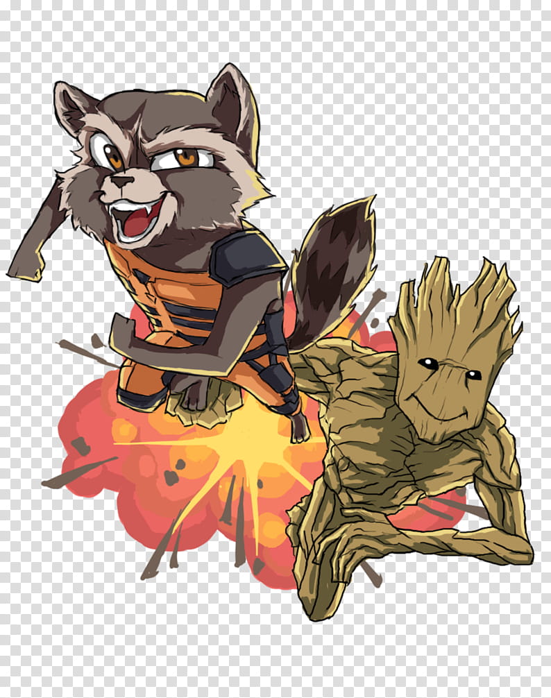 Rocket and Groot Contest Entry transparent background PNG clipart
