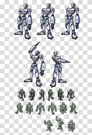 2D Robot Character Sprites