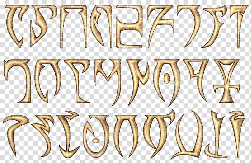 Daedric Letters GOLD transparent background PNG clipart