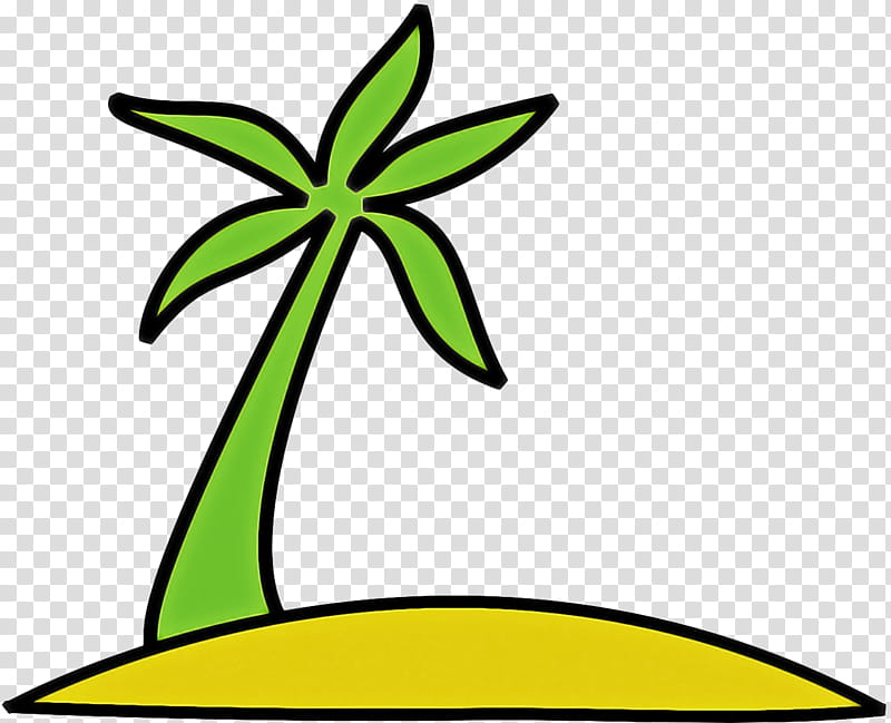 Palm Tree Drawing, Island, Desert Island, Palm Trees, Green, Leaf, Yellow, Plant transparent background PNG clipart