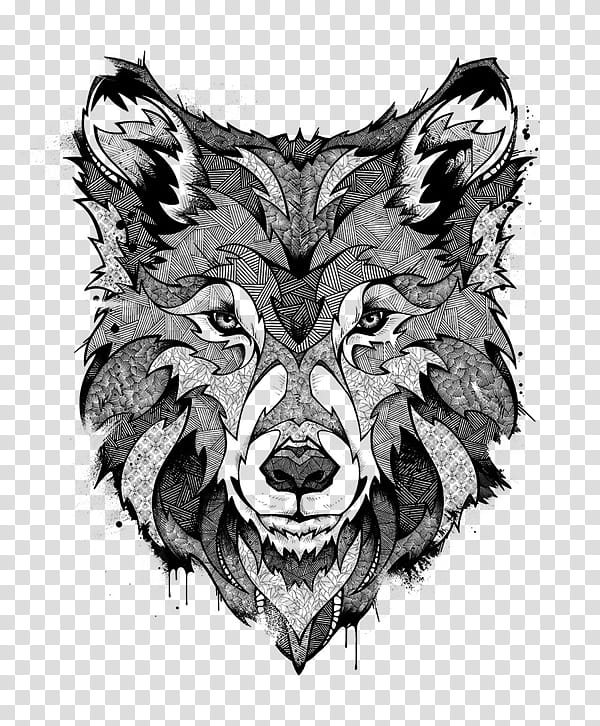 Wolf Drawing, Paris, Black Wolf, Tattoo Art, Line Art, Painting, Head, Wildlife transparent background PNG clipart