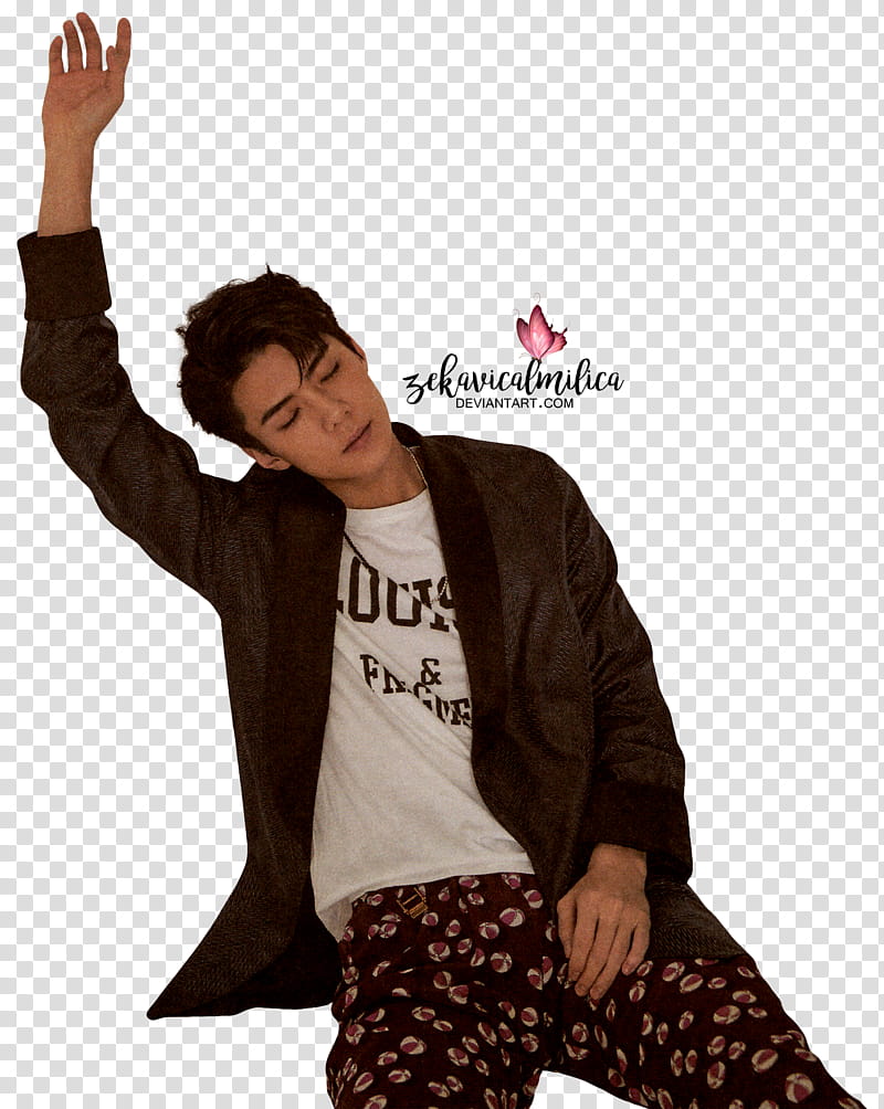 EXO Sehun  Season Greetings, man raising his right arm transparent background PNG clipart