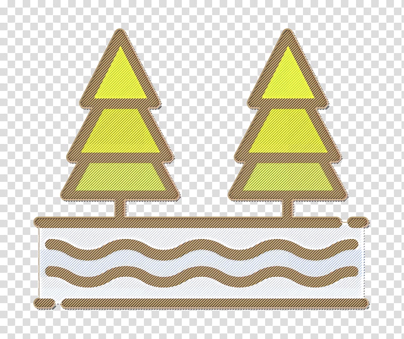 Forest icon Woodland icon Nature icon, Yellow, Christmas Tree, Christmas Decoration, Triangle, Interior Design, Pine Family transparent background PNG clipart