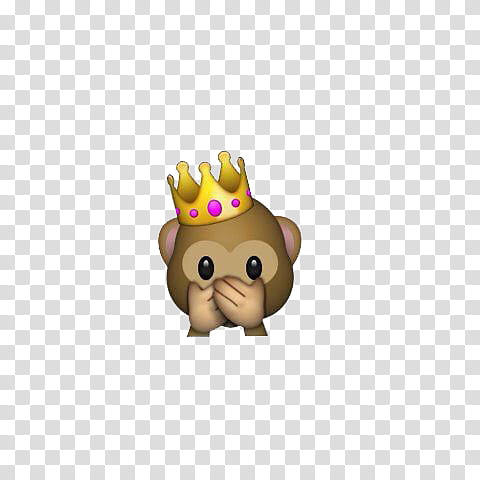 brown monkey head wearing crown illustration transparent background PNG clipart