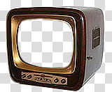Vintage, vintage black and gold CRT TV transparent background PNG clipart