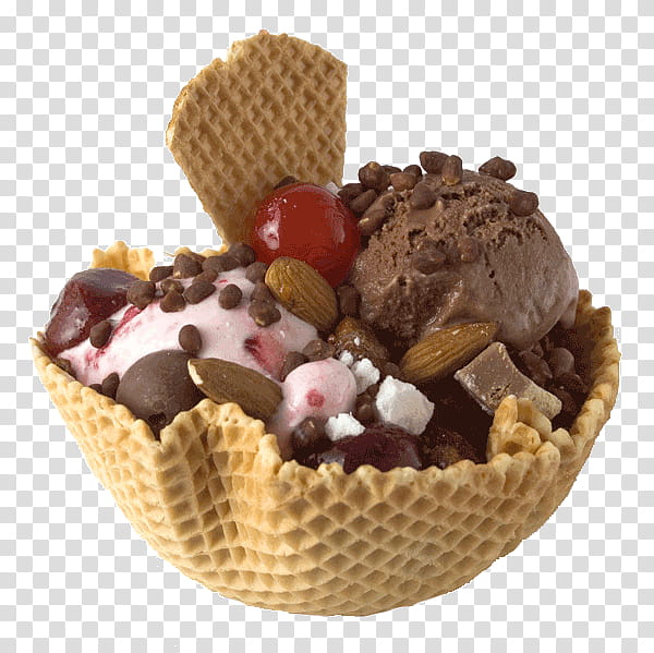 Ice Cream, waffle bowl of dessert transparent background PNG clipart