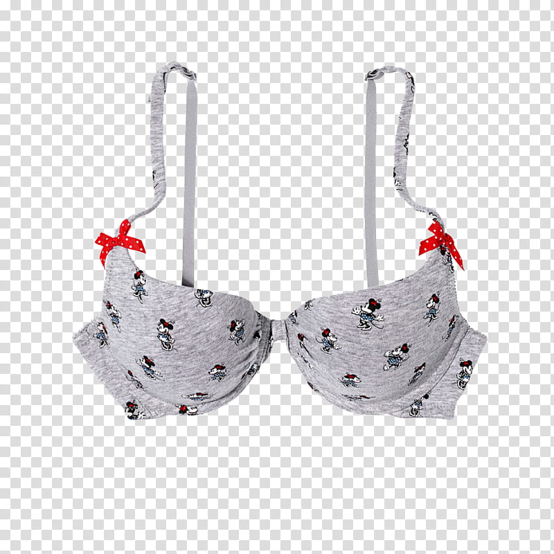 gray Minnie Mouse print brassiere illustration transparent background PNG clipart