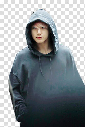 Jeon Jungkook BTS, man in grey drawstring pullover hoodie transparent background PNG clipart