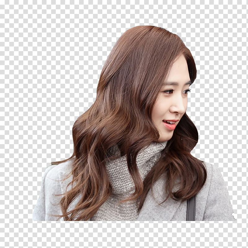 YURI, woman wearing grey scarf transparent background PNG clipart