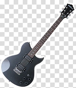 Guitarras, black and brown electrical guitar transparent background PNG clipart