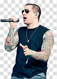 Avenged Sevenfold, man holding microphone singing transparent background PNG clipart