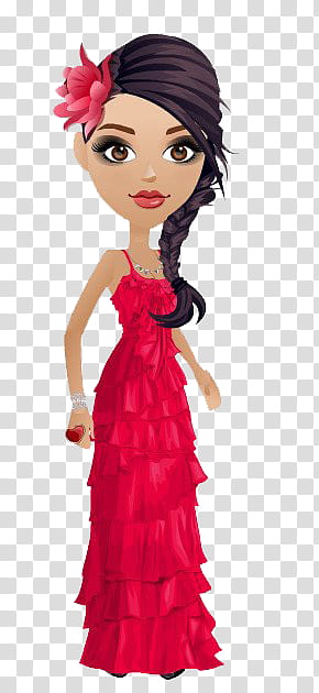 Munecas, woman standing and wearing red spaghetti strap dress illustration transparent background PNG clipart