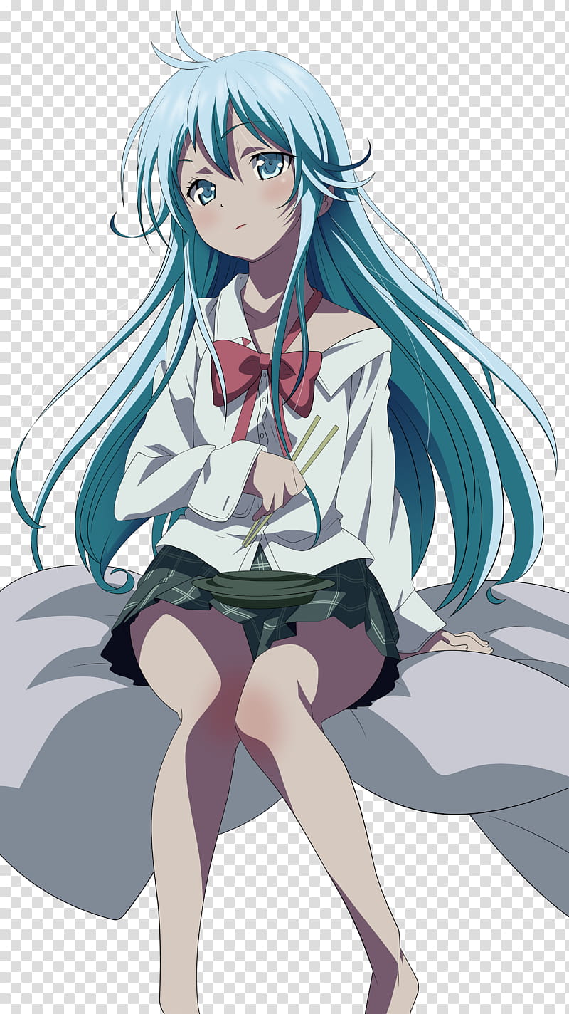 Female student sitting flat Anime-style... - Stock Illustration [99369250]  - PIXTA