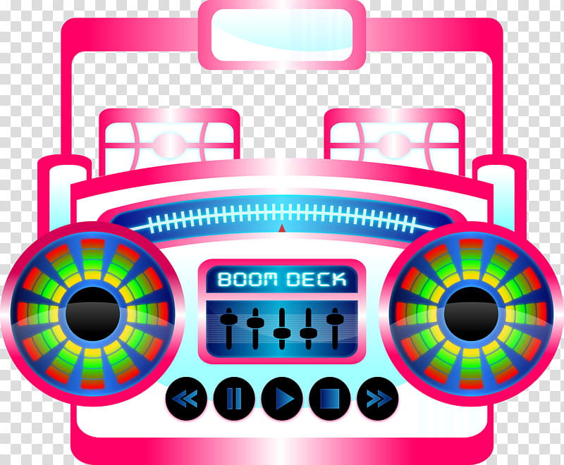 Mini BoomBox Fuschia, pink and blue BbomDeck radio illustration transparent background PNG clipart
