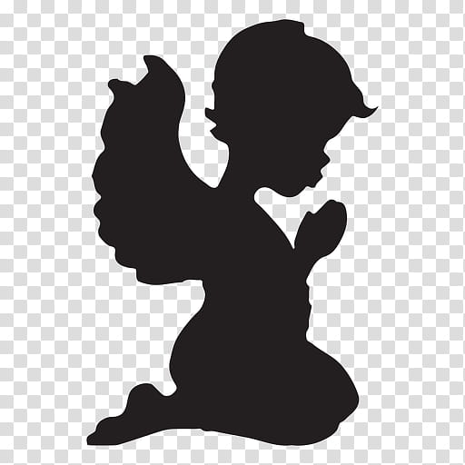 Silhouette Silhouette, Cupid, Kneeling, Sitting transparent background PNG clipart