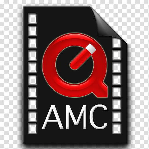 Icons Red Black Video Files, Movie-AMC, AMC file icon transparent background PNG clipart