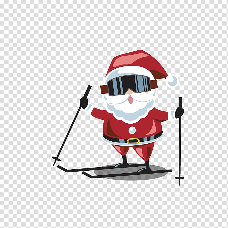 Santa Claus, Christmas Ornament, Santa Claus M, Christmas Day, Cartoon, Recreation, Ski, Skiing transparent background PNG clipart