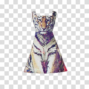 women's brown and white tiger-printed dress transparent background PNG clipart