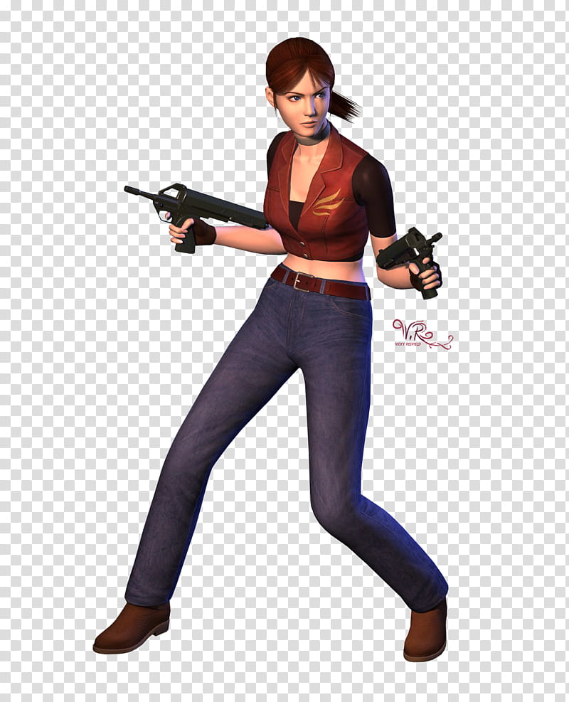 Claire Redfield render, animated female character transparent background PNG clipart
