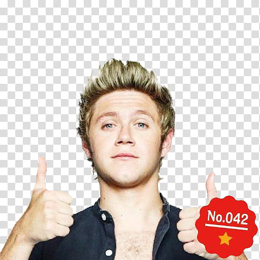 One Direction, man making two thumbs ups transparent background PNG clipart