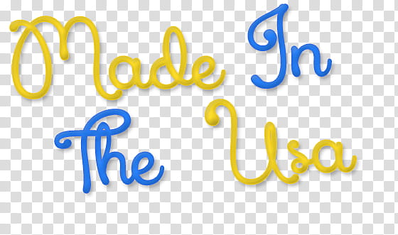 Textos de Made In The Usa , yellow and blue text transparent background PNG clipart