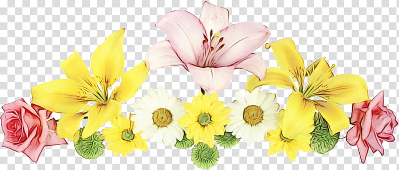 petal flower yellow plant cut flowers, Flower Border, Flower Background, Floral Line, Watercolor, Paint, Wet Ink, Lily transparent background PNG clipart