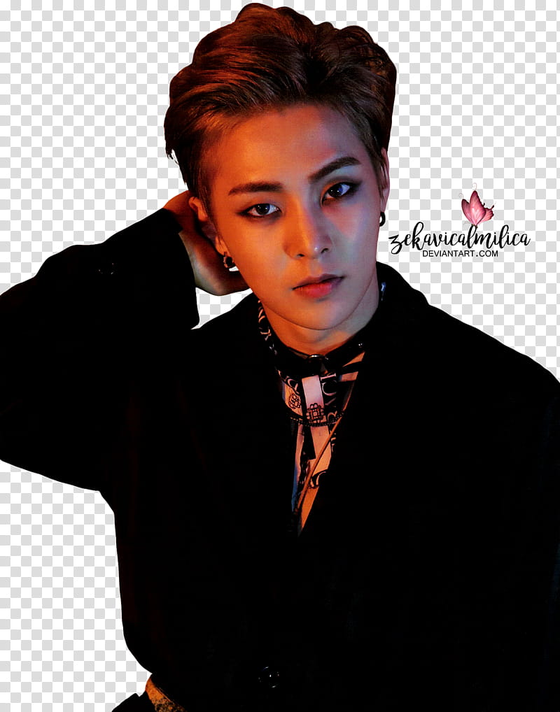 EXO Xiumin LOTTO, man in black long-sleeved top transparent background PNG clipart