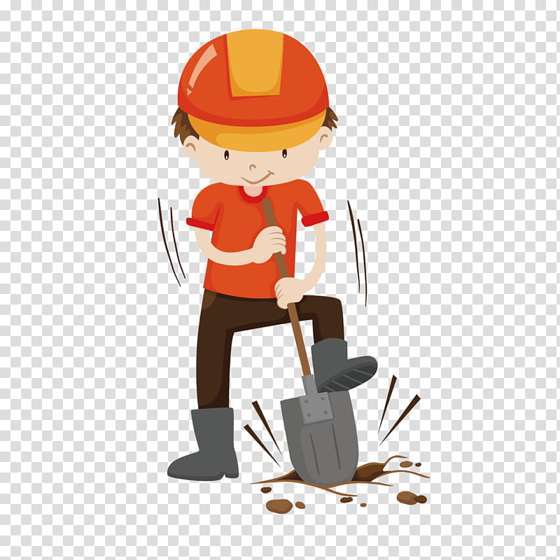 Digging, Hole, Shovel, Cartoon, Job, Construction Worker transparent background PNG clipart