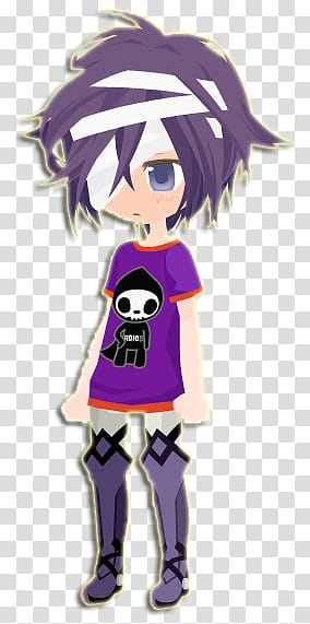 NENES EN NUEVOS AVATARES, male anime character wearing purple crew-neck T-shirt transparent background PNG clipart