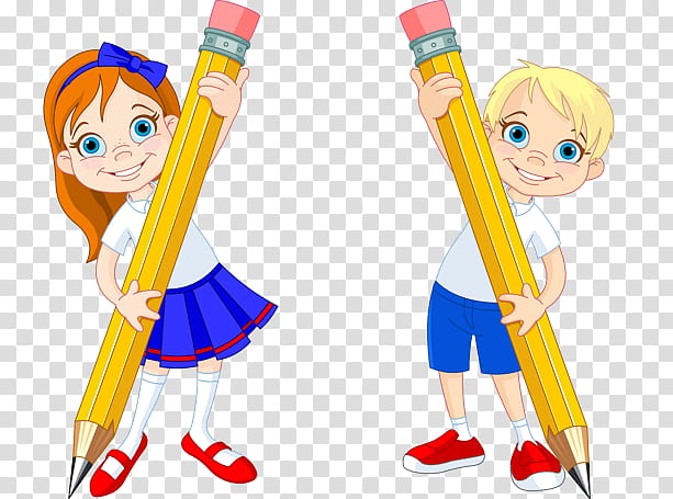 Pencil, Drawing, Girl, Boy, Cartoon, Toy transparent background PNG clipart