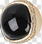 Forever  s, gold-colored ring with black gemstone transparent background PNG clipart