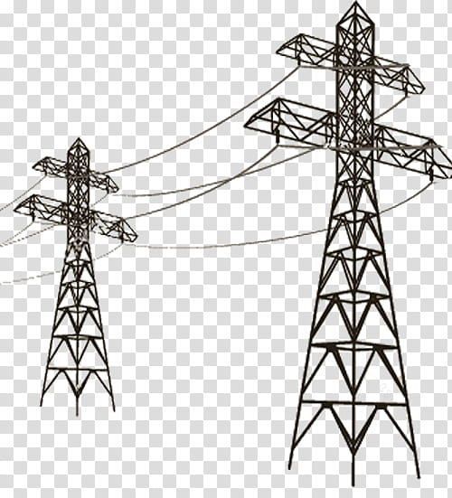 Cross, Transmission Tower, Electricity, Overhead Power Line, Electric Power Transmission, Drawing, Power Station, Utility Pole transparent background PNG clipart