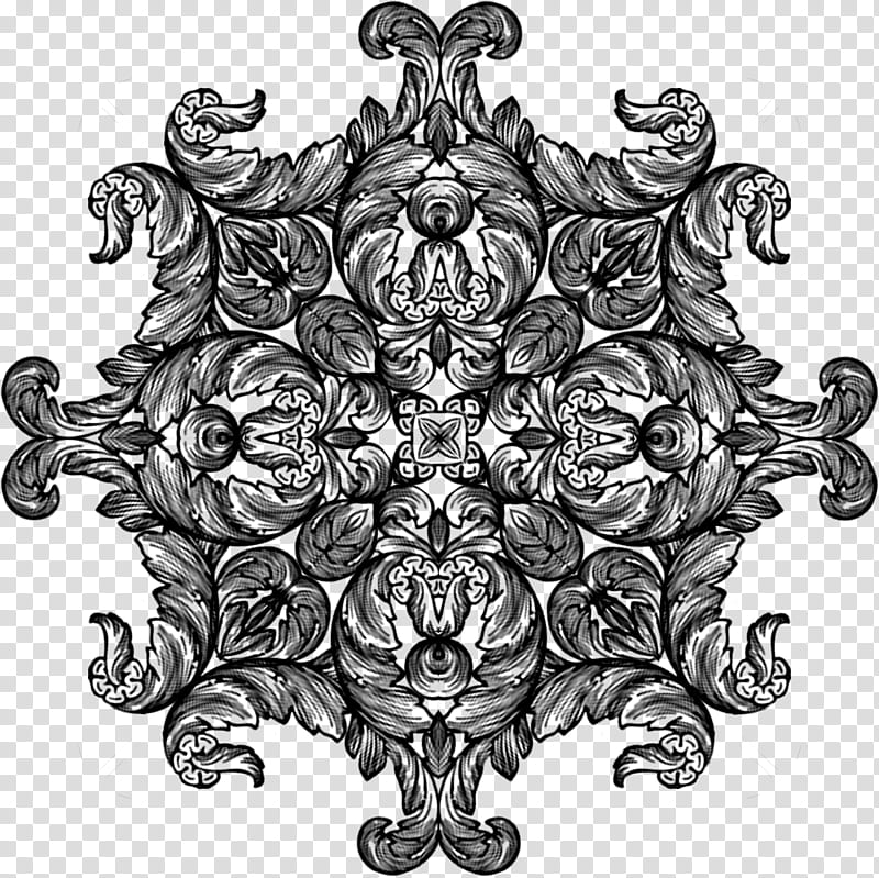 Tile Flourish, grey floral illustration transparent background PNG clipart