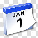 WinXP ICal, blue and white January  calendar date transparent background PNG clipart
