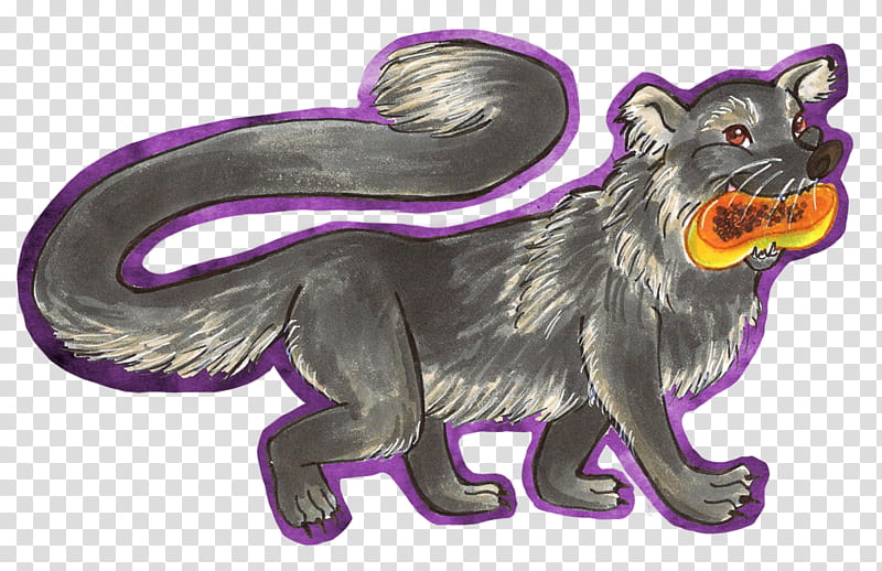 Binturong BEARKAT, gray dog art transparent background PNG clipart