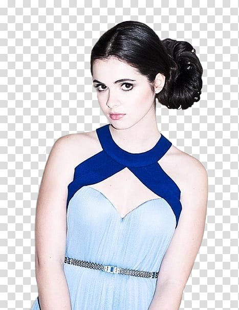 Vanessa Marano, woman wearing gray and blue sleeveless dress art transparent background PNG clipart