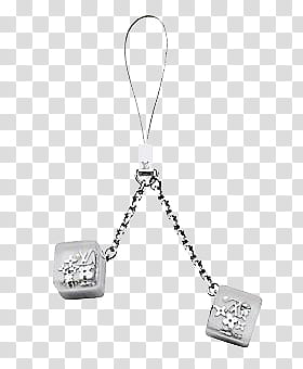 All that glitters , cube silver-colored keychain transparent background PNG clipart
